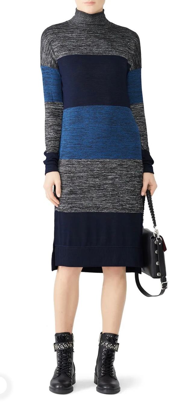 Rag & Bone Striped Bowery Turtleneck Dress M